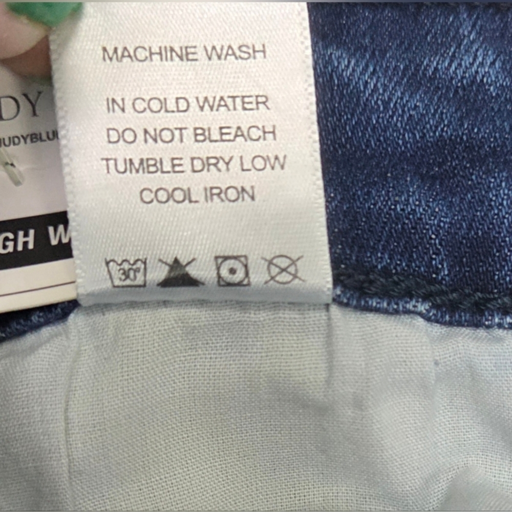 New Judy Blue High Waist Straight Leg Jeans Size 1/25 Distressed Raw Hem - Picture 8 of 11